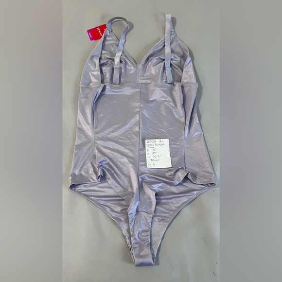 SPANX Thong Bodysuit Purple Light Orchid Satin Women SZ 2X Shapewear Unlined NWT - Picture 8 of 16